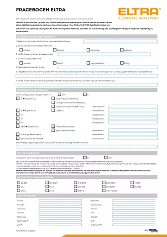 Formular ELTRA Anwendungslabor